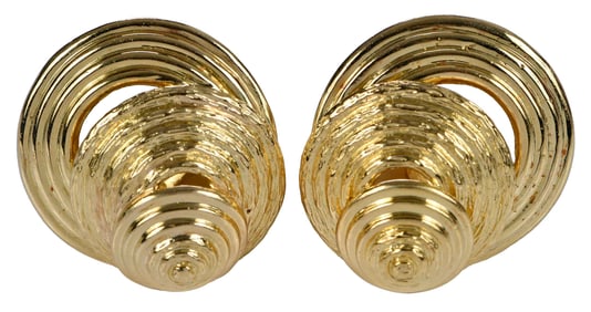 18kt. Vintage Swirl Design Clip-on Earrings