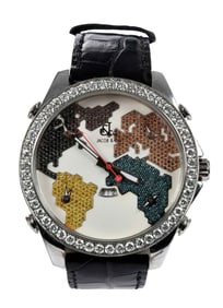 Jacob & Co. Five Time Zone Diamond Bezel "World is Yours" Watch