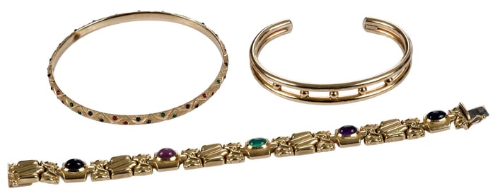 Three 14kt. Bracelets
