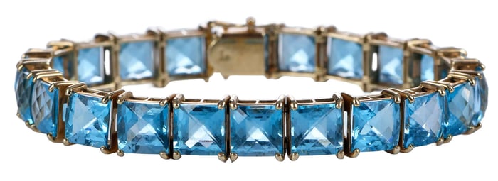 14kt. Blue Topaz Tennis Bracelet