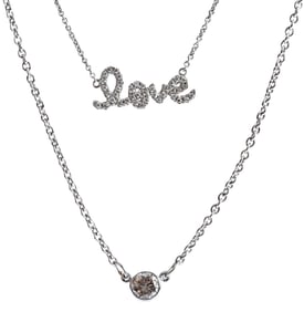 Two 14kt. Diamond Fashion Necklaces