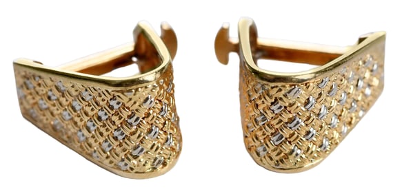 Pair of 18kt. European Two Tone Cufflinks