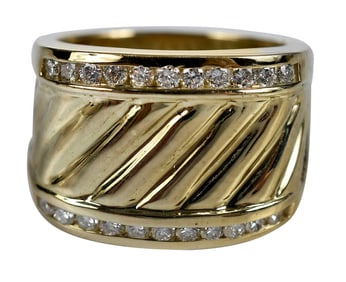 David Yurman 14kt. and Sterling Diamond Ring