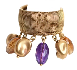 18kt. Flexible Ring with Dangles