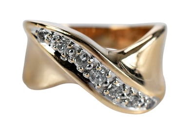 14kt. Diamond Crossover Ring