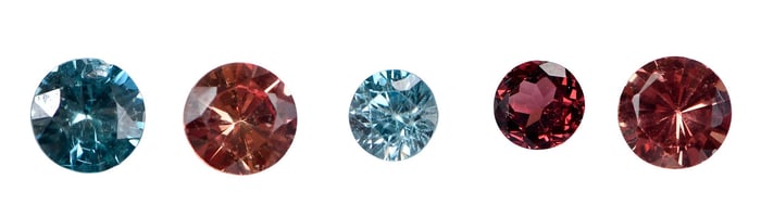 Five Assorted Loose Colored Gemstones - Zircon, Spinel, and Sapphire