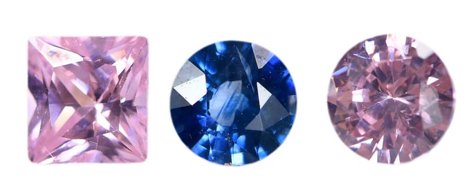Three Assorted Loose Sapphires - Blue and Pink