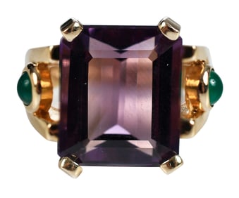 14kt. Amethyst and Chrysoprase Ring