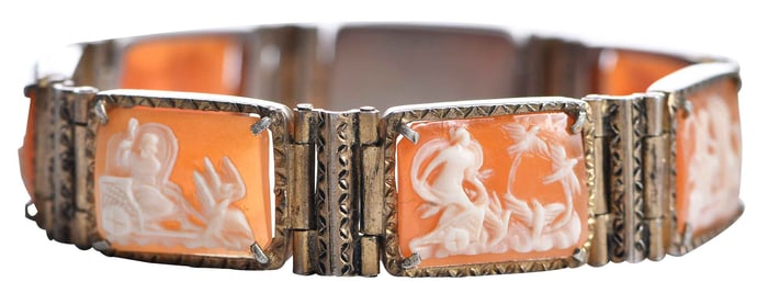 Continental Cameo Gilt Silver Bracelet