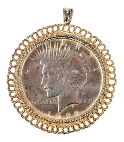 1922 Silver Liberty Peace Coin Pendant