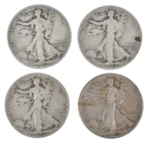 Approximately $115 Face Value in Walking Liberty Half Dollars