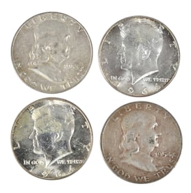 Over $70 Face Value Assorted 90% Silver Half Dollars