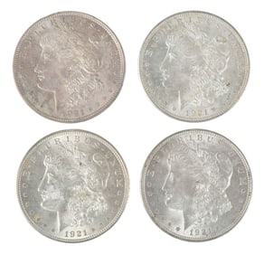 38 Morgan Silver Dollars Dated 1921