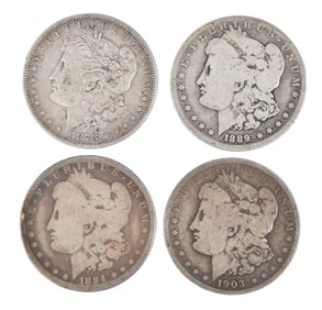 25 Morgan Silver Dollars, Two are Carson City Mint