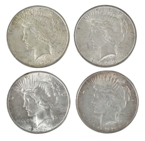38 Peace Silver Dollars, Majority 1922 and 1923 Dates