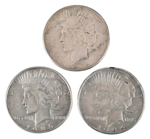 13 Peace Silver Dollars