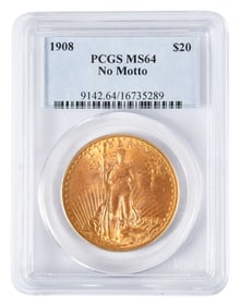 1908 St. Gaudens $20 Double Eagle Gold Coin