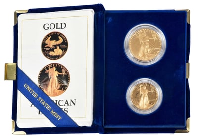 1987 American Gold Eagle Proof Two Coin Set