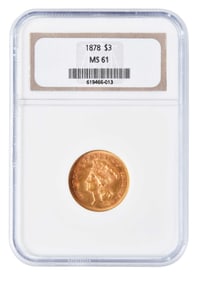 1878 $3 Gold Coin