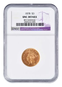 1878 $3 Gold Coin