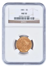 1881 $5 Half Eagle Gold Coin