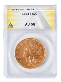 1874-S $20 Double Eagle Gold Coin [San Francisco]