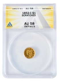 1852-C $1 Gold Coin [Charlotte]