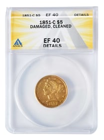 1851-C $5 Half Eagle Gold Coin [Charlotte]