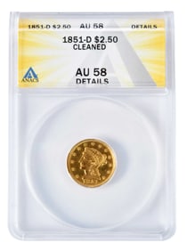 1851-D $2-1/2 Quarter Eagle Gold Coin [Dahlonega]