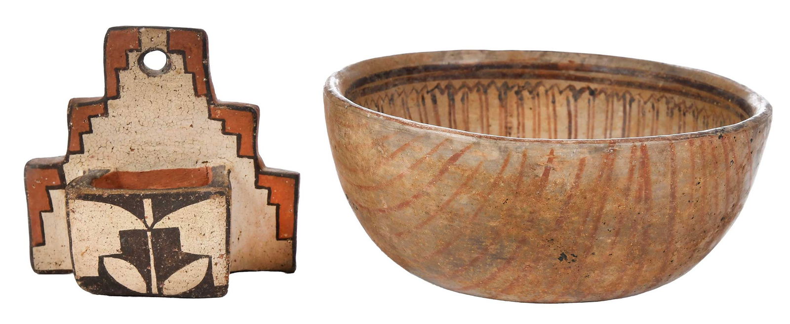 Pueblo Pottery Wall Pocket and Bowl (1 of 11)