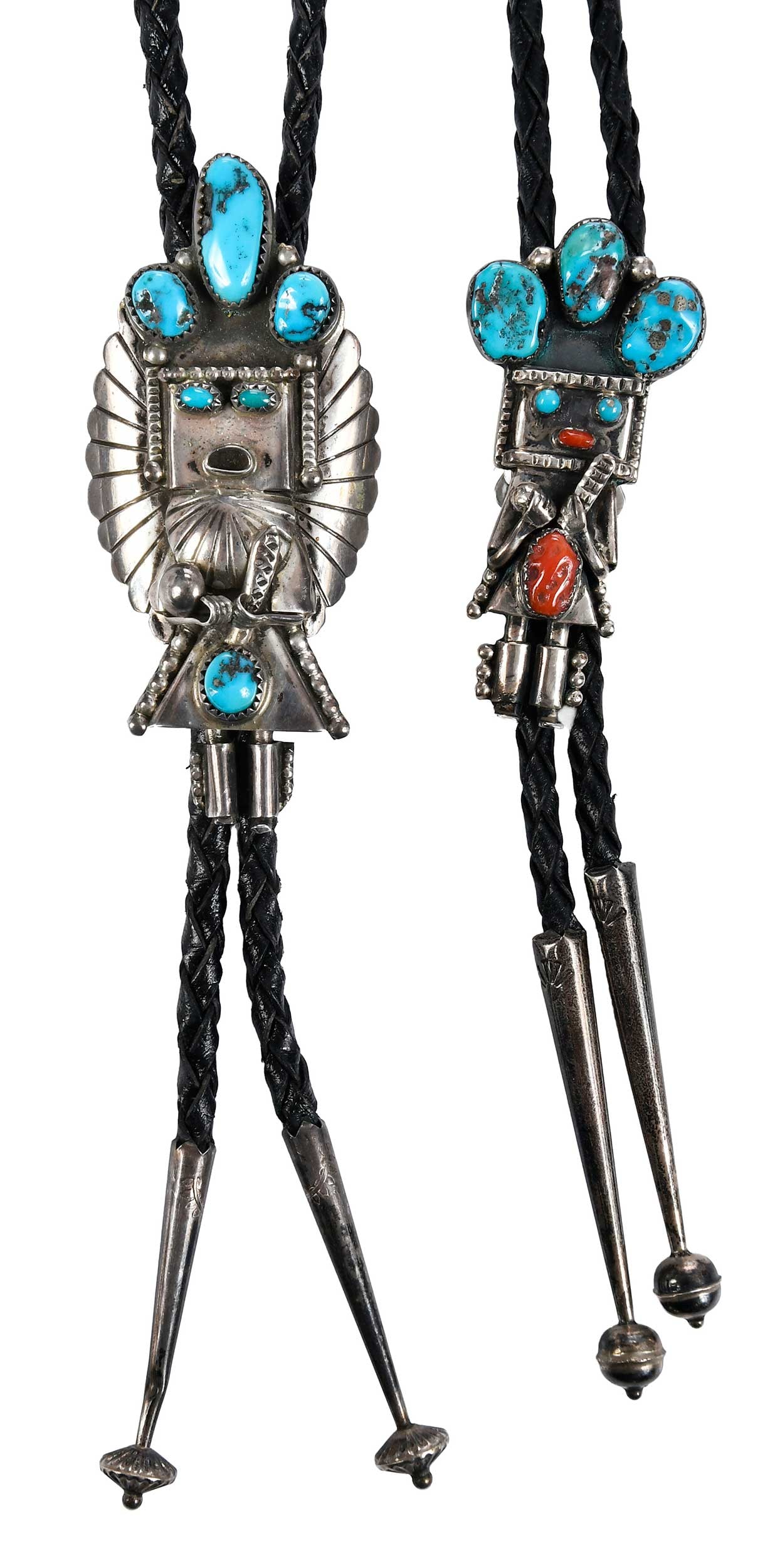Two Sterling Silver Kachina Dancer Bolos (1 of 8)