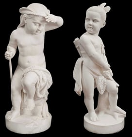 Randolph John Rogers, A Pair of Native American Sculptures