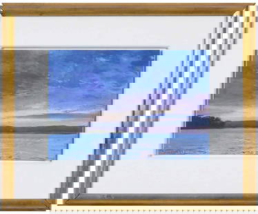 Charles Basham: (Ohio, born 1953) Study for Lake Mendota Sky, 1991, signed lower "Basham", pastel on paper, 9-1/2 x 14 in.; gilt wood float frame, 18 x 22 in. Provenance: Jerald Melberg Gallery, Charlotte,