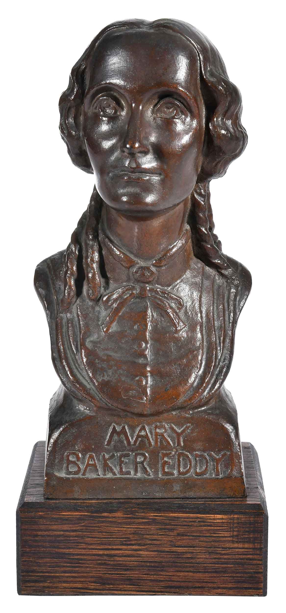 Brenda Putnam: (District of Columbia/New York/Minnesota, 1890-1975) Bust of Mary Baker Eddy, 1936, signed "B.P/ 1936", foundry mark "Basky F'dry N.Y.", Basky Foundry, New York, patinated