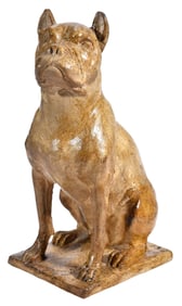 Seated Boxer Dog Sculpture