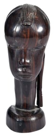 African Maasai Carved Ebony Wood Bust