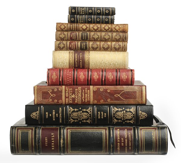 Ten Books Including [La Legion: d'Honneur] Jules Renault, [La Legion d'Honneur et les Anciens Ordres Francais,] 488/500, France, 1924, full navy morocco leather with gilt highlights, raised spine labels, 13 x 10-7/8 in., [excellent 