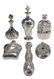 617: Six Sterling Lady's Bottles/Flask