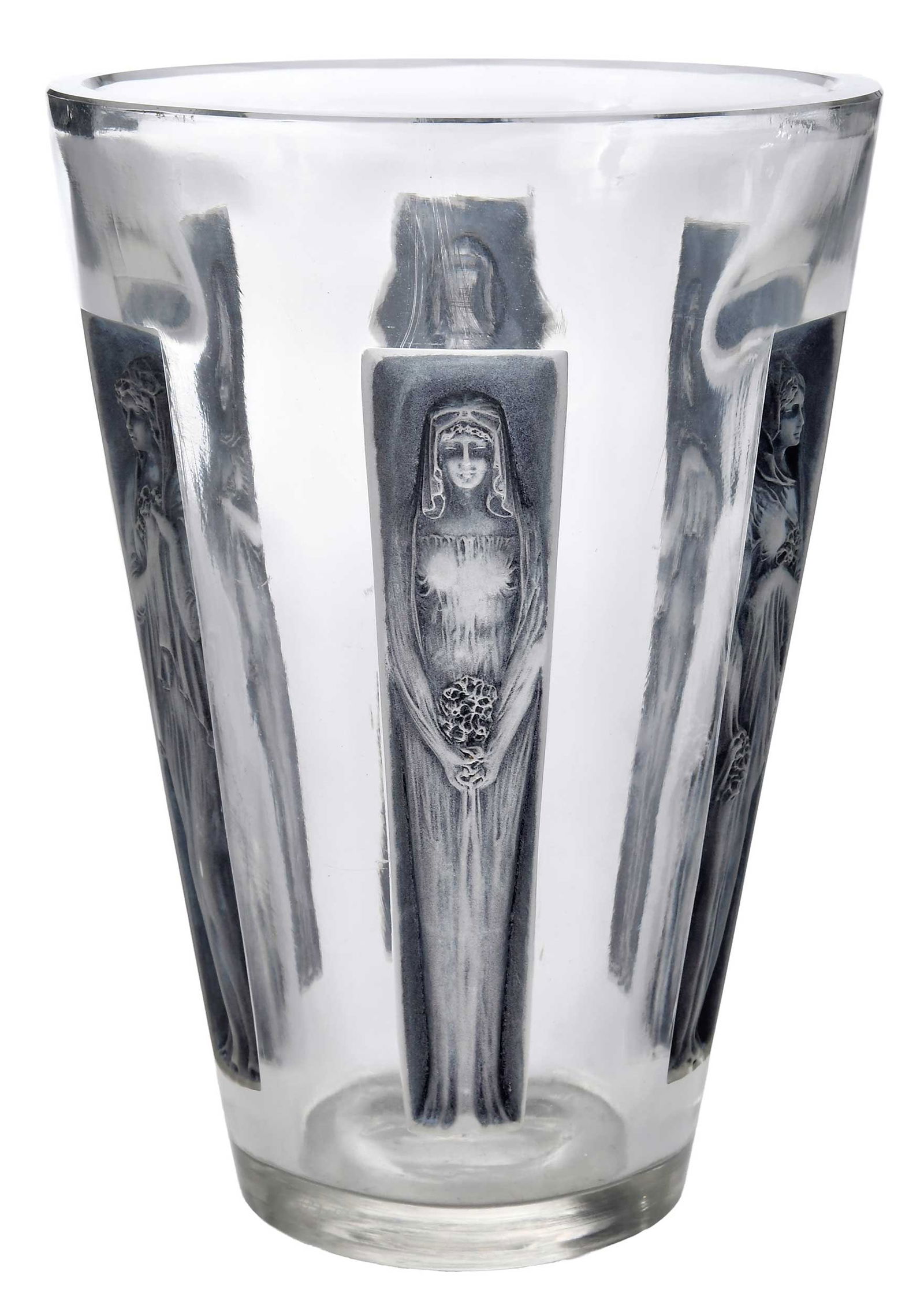 Rene Lalique 'Six Figurines' Glass Vase (1 of 8)