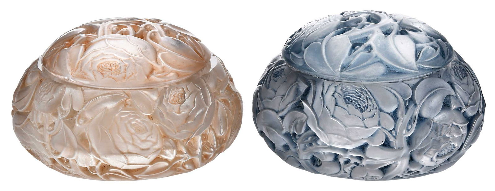 Two Rene Lalique 'Dinard' Glass Covered Boxes (1 of 12)