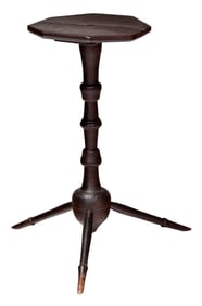 Rare Early American Windsor Candle Stand in Old Surface