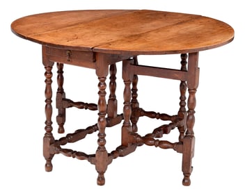 American William and Mary Gate Leg Dining Table
