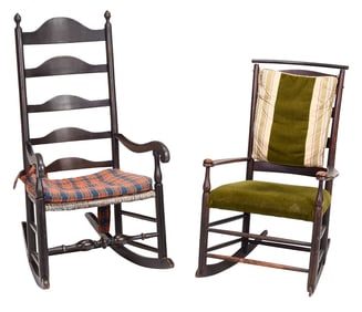 Delaware Valley Ladder Back Rocking Chair with a Shaker Rocking Chair