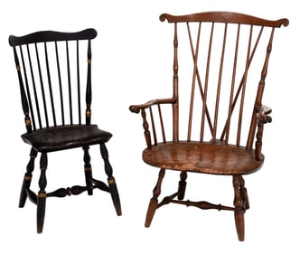 Nantucket Attributed Brace Back Windsor Armchair