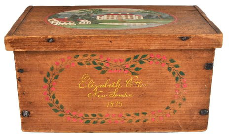 Folk Art Signed and Dated Paint Decorated Box