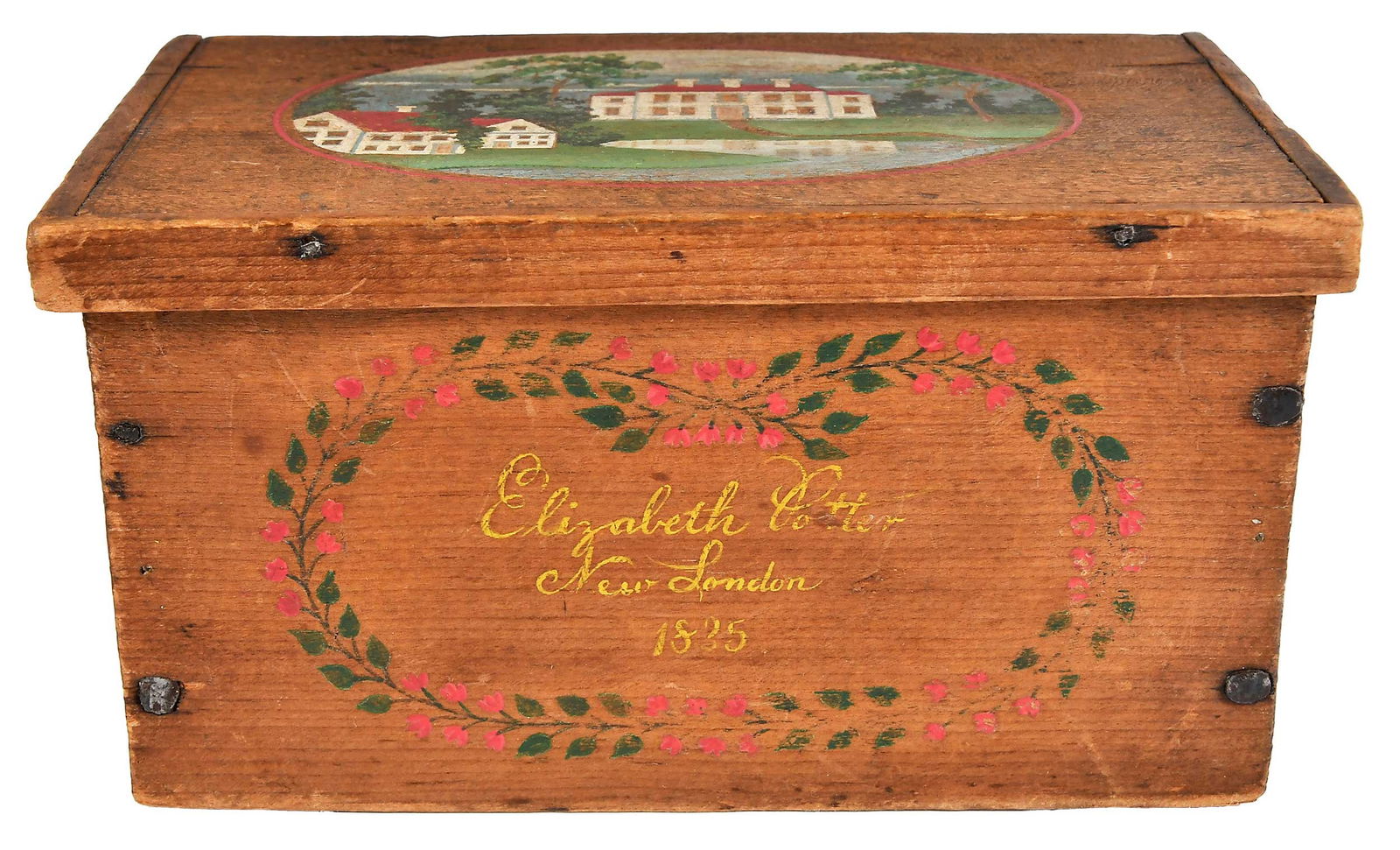 Folk Art Signed and Dated Paint Decorated Box (1 of 14)