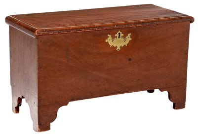 American Child Size Federal Blanket Chest in Early Red Paint