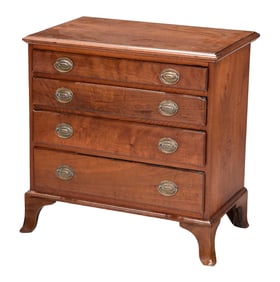 American Federal Figured Walnut Child-Sized Chest of Drawers