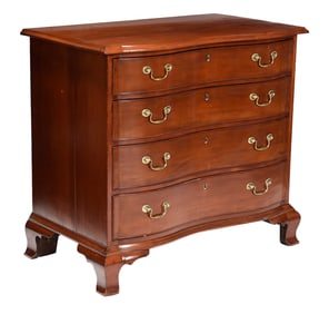 Federal Cherry Blocked and Serpentine Chest of Drawers