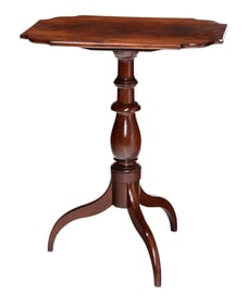 American Federal Figured Mahogany Candle Stand